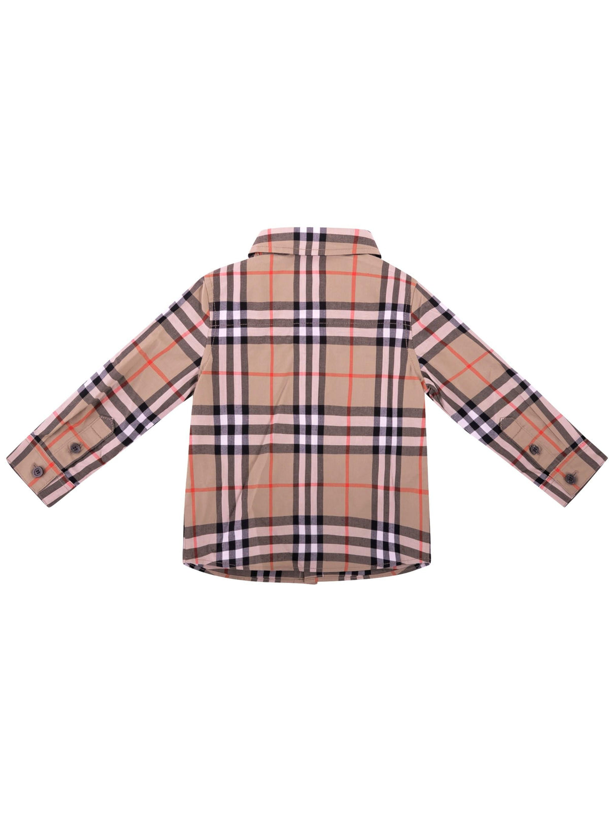 Camicia baby beige con fantasia check Burberry