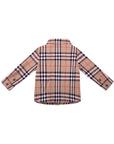 Camicia baby beige con fantasia check Burberry