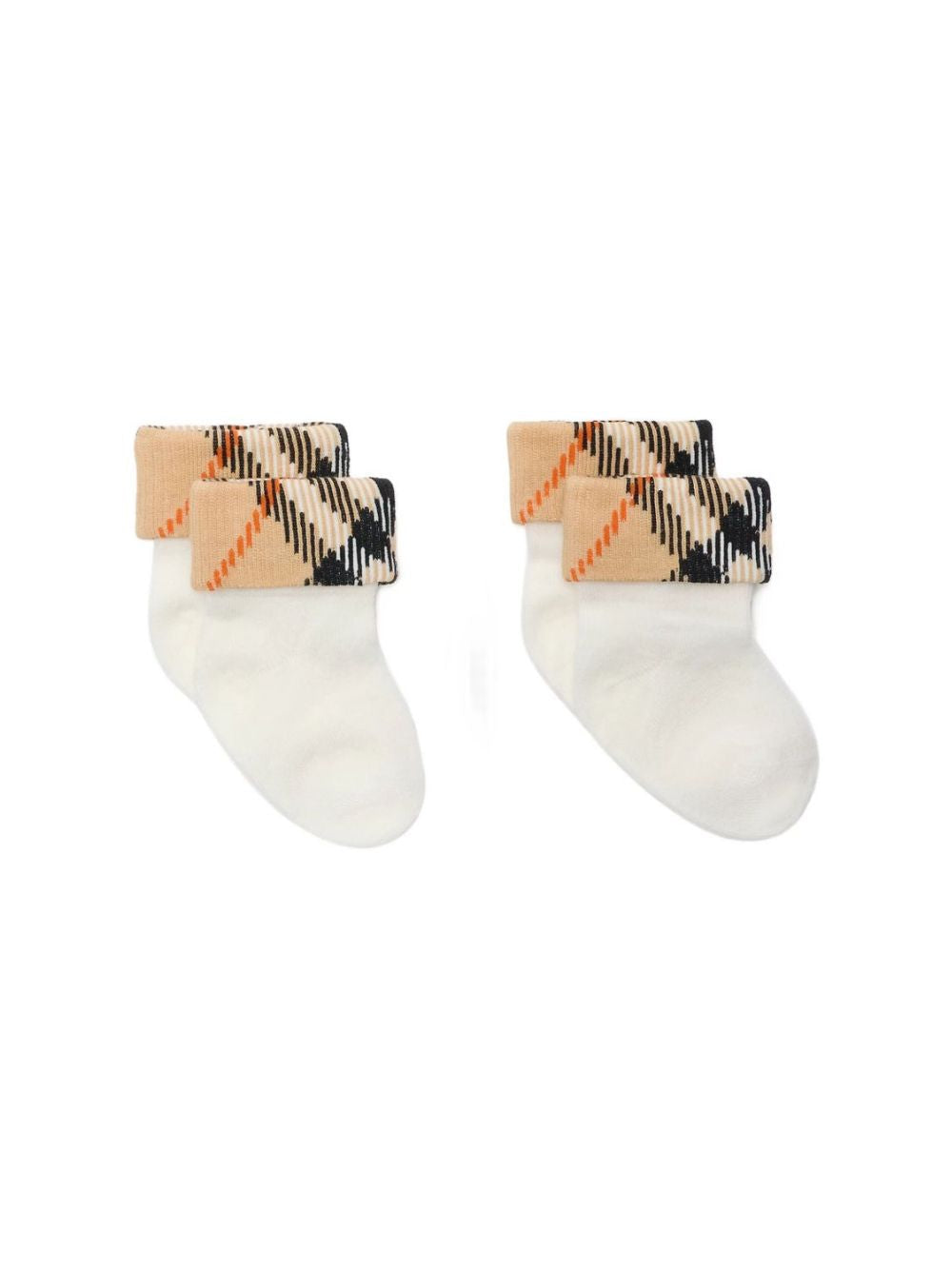 Set di calzini bianchi con dettaglio check Burberry