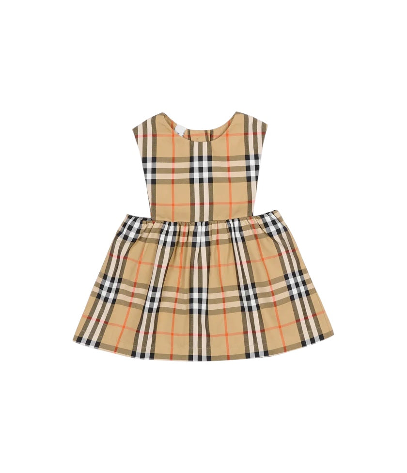Completo beige con abito check Burberry