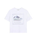 T-shirt bianca con stampa scarpe Lanvin