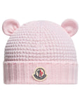 Cappello blu con orecchie e patch cucito Moncler