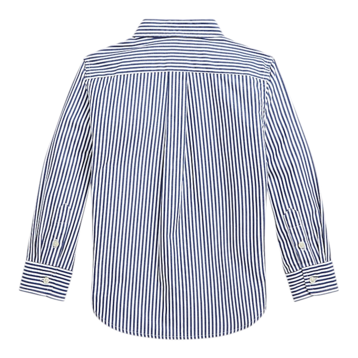 Camicia a righe bianca e blu con logo cucito Ralph Lauren