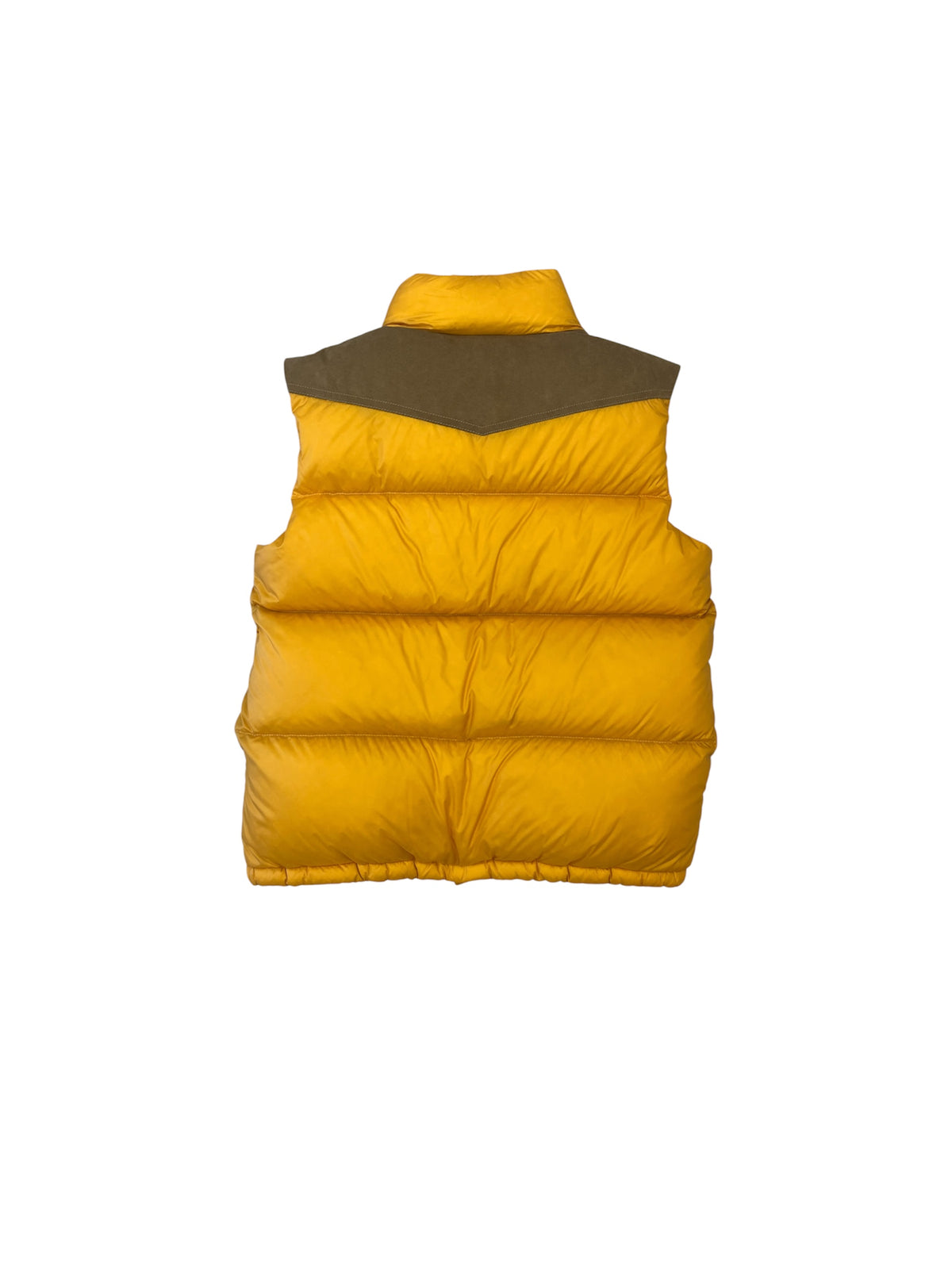 Smanicato giallo con dettagli in camoscio e logo Moncler