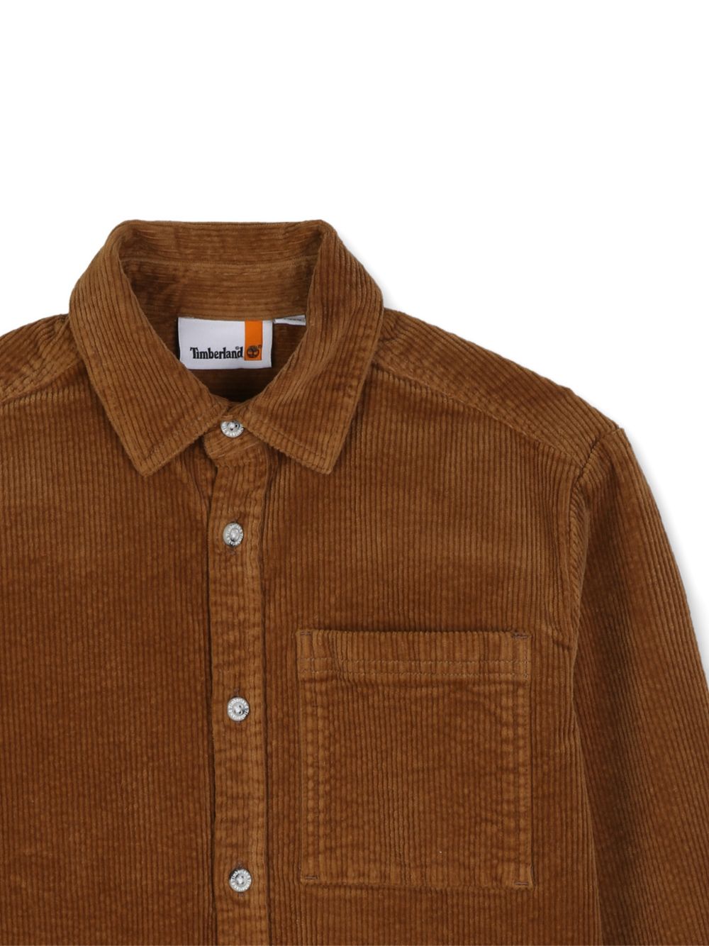 Camicia a costine in velluto mattone con patch logo Timberland
