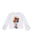 T-shirt bianca con dettagli logo Miss Grant