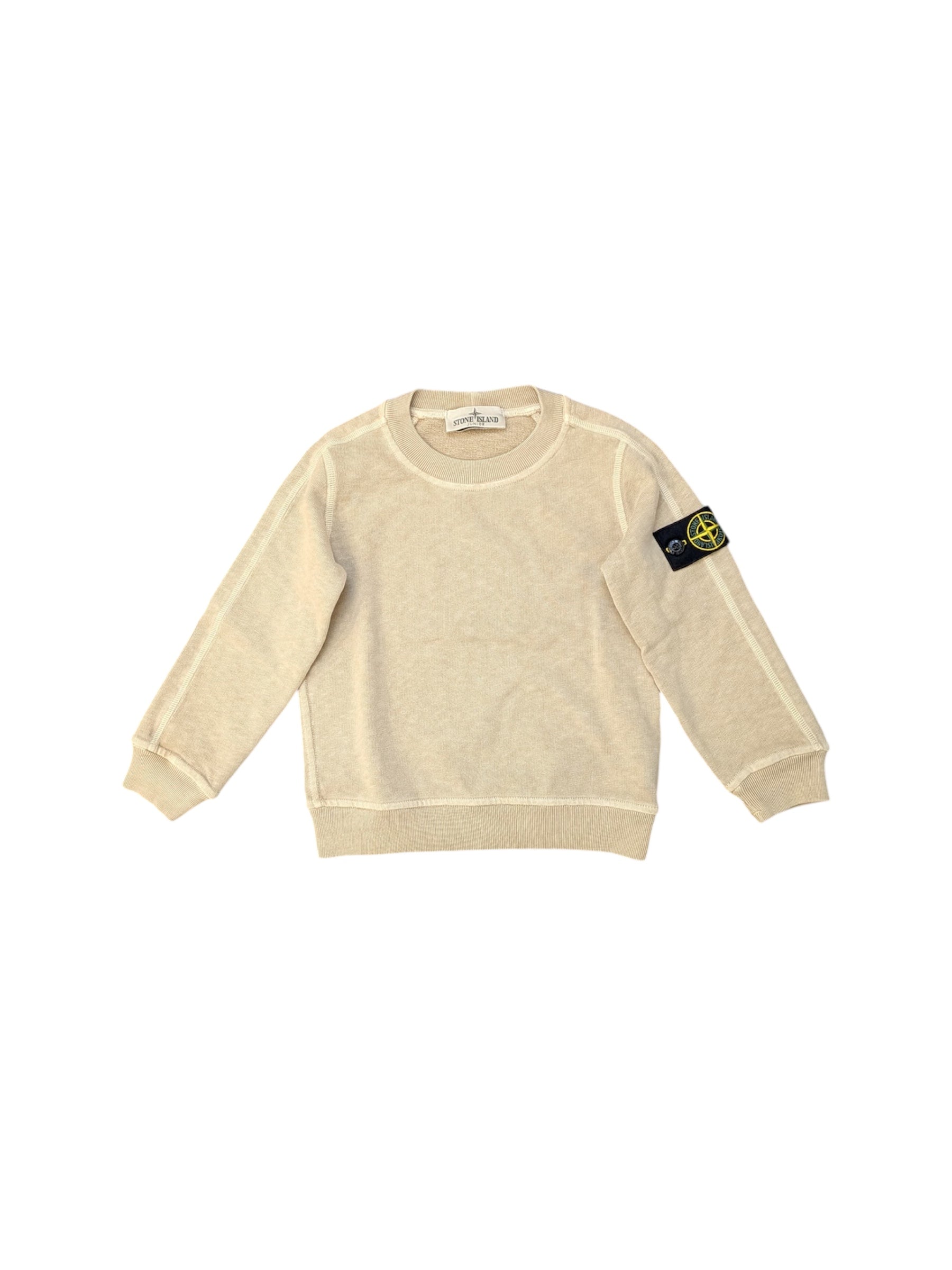 Felpa beige con dettaglio patch Stone Island