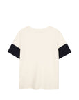 T-shirt panna con logo Chloé cucito a contrasto
