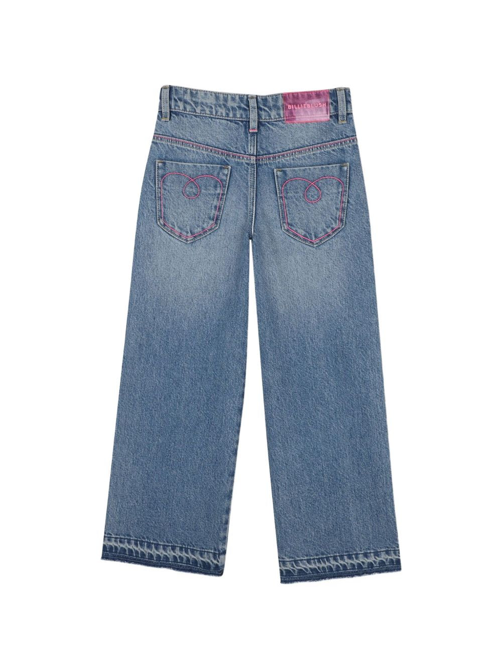 Jeans blu con borchie applicate a forma di cuore Billieblush