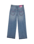 Jeans blu con borchie applicate a forma di cuore Billieblush