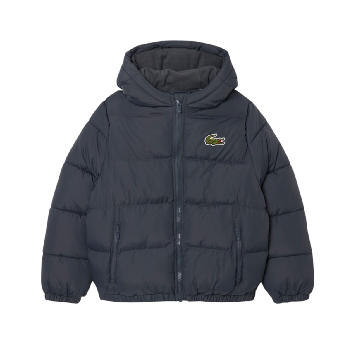 Giubbino grigio con patch logo Lacoste