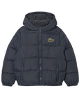 Giubbino grigio con patch logo Lacoste