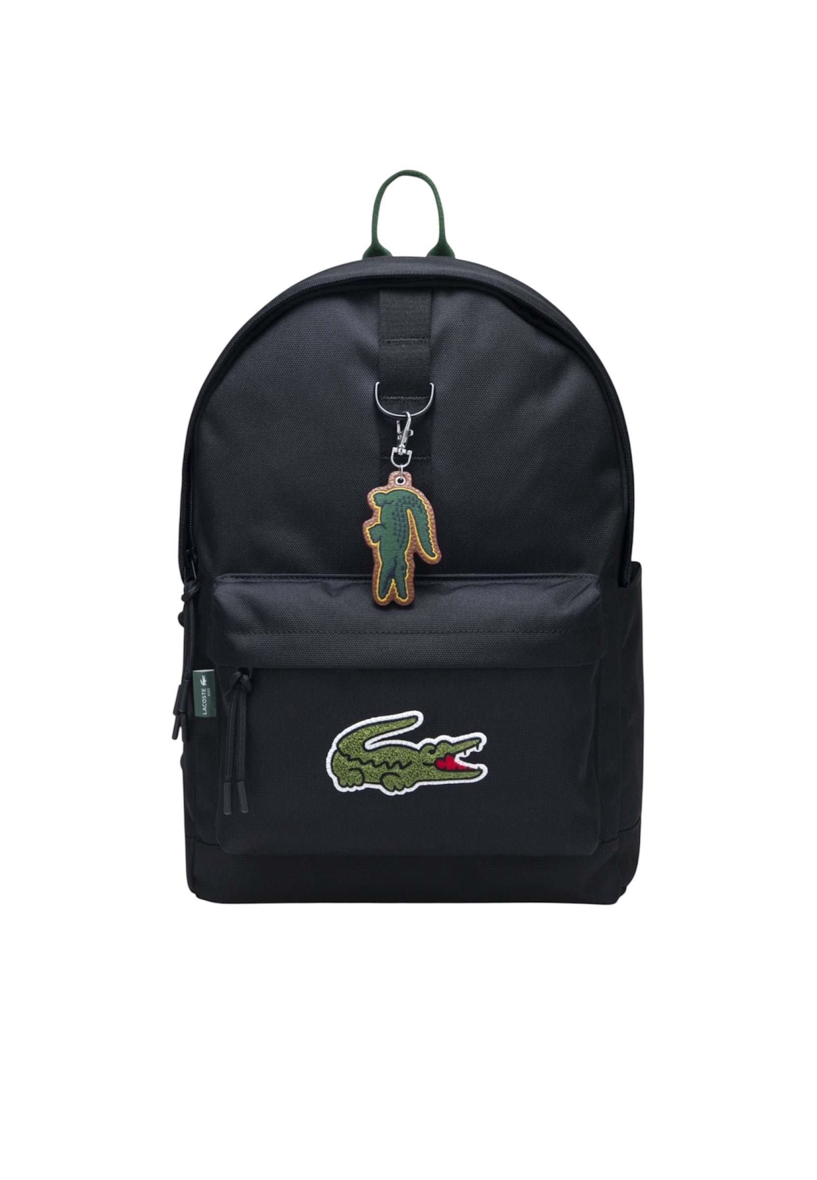 Zaino nero con dettaglio patch cucito Lacoste