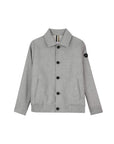 Giacca camicia grigia con patch logo in metallo Boss