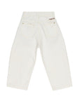 Pantalone cinque tasche bianco con dettagli logo Manuel Ritz