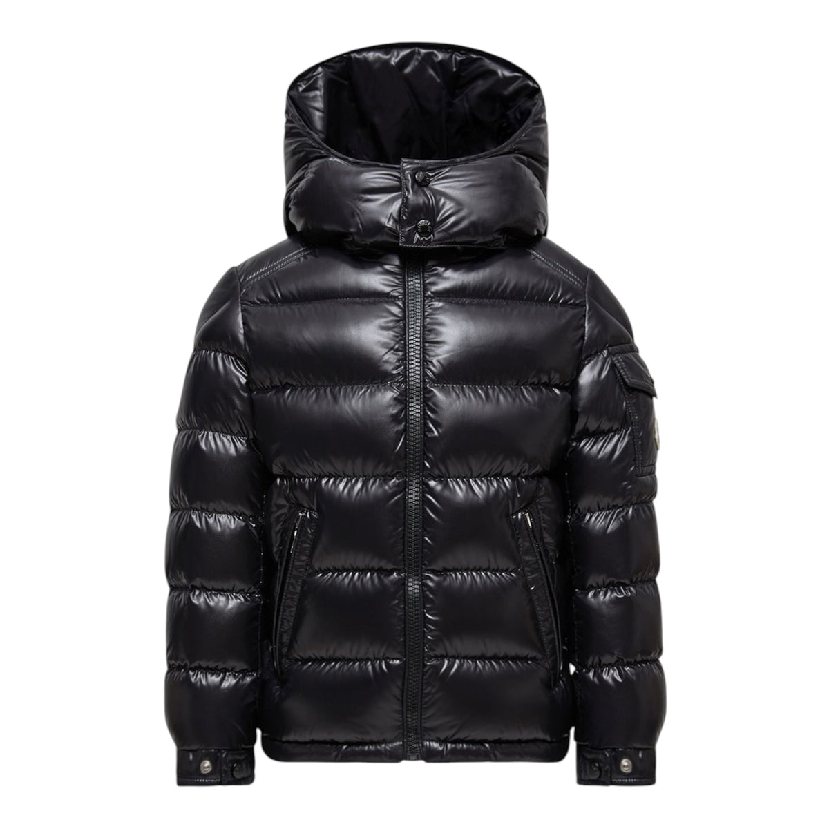 Giubbino Maya nero con dettaglio patch Moncler