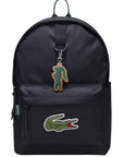 Zaino nero con dettaglio patch cucito Lacoste cucito frontale