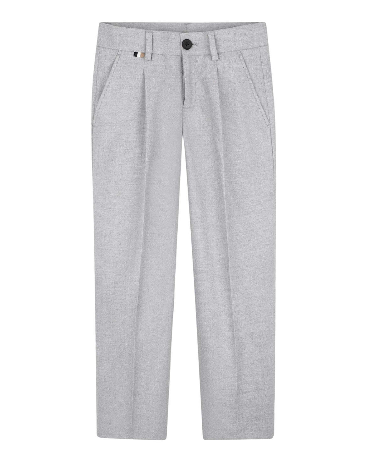 Pantalone grigio con dettagli logo Boss
