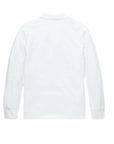 Polo manica lunga bianca con logo Ralph Lauren cucito a contrasto blu