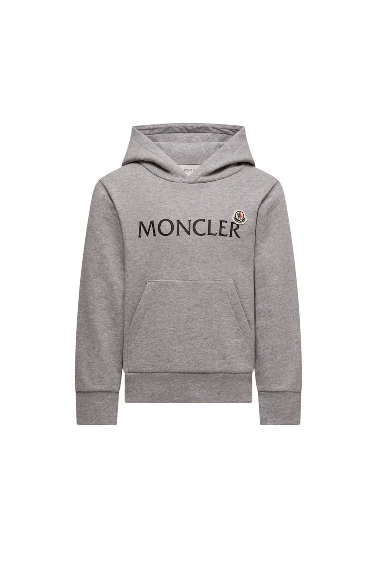 Felpa grigia con stampa logo Moncler a contrasto frontale