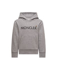 Felpa grigia con stampa logo Moncler a contrasto frontale