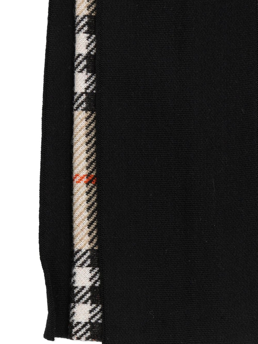 Gonna in lana nera a pieghe con dettagli Burberry