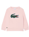 Felpa rosa con patch Lacoste cucito frontale