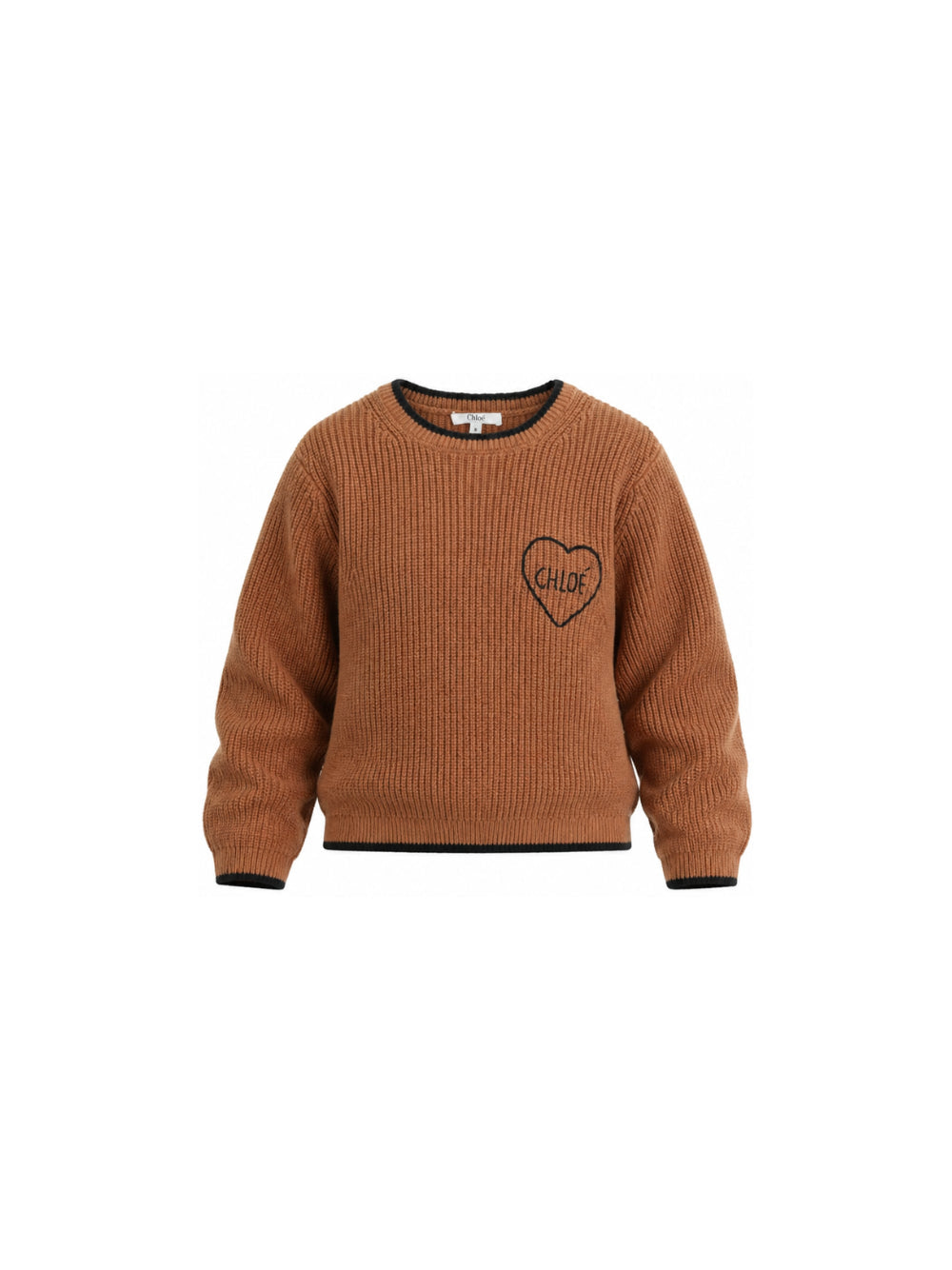 Maglione marrone con logo Chloé cucito a contrasto