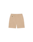 Pantaloncino beige con patch logo Lacoste