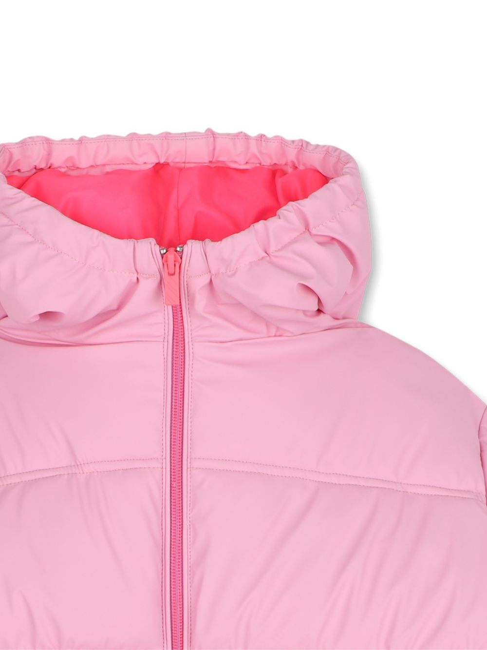 Piumino rosa con dettagli logo Billieblush sul retro