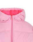 Piumino rosa con dettagli logo Billieblush sul retro