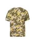 T-shirt verde con stampa militare e stampa logo Givenchy a contrasto