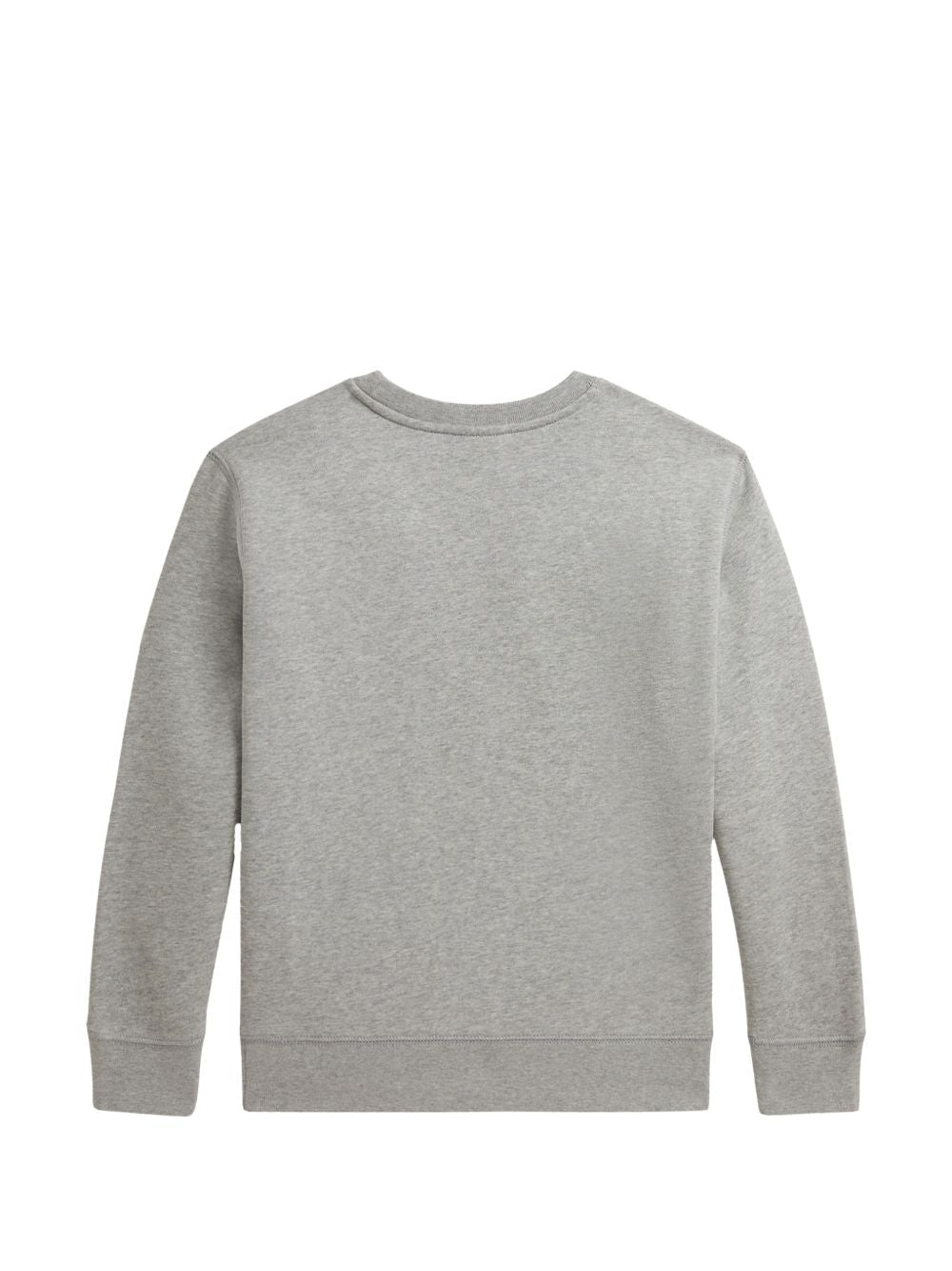 Felpa in cotone grigia con stampa logo Ralph Lauren frontale