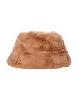 Cappello in ecopelliccia marrone con patch logo Chloé