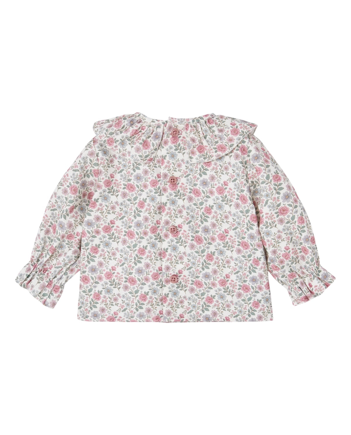 Camicia bianca con fantasia rose e dettagli Paz Rodriguez