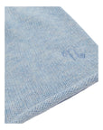 Cappello azzurro in filo misto cashmere con nodino e dettaglio logo Nanan