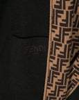 Mantella reversibile nera e marrone con logo a intarsio FF Fendi