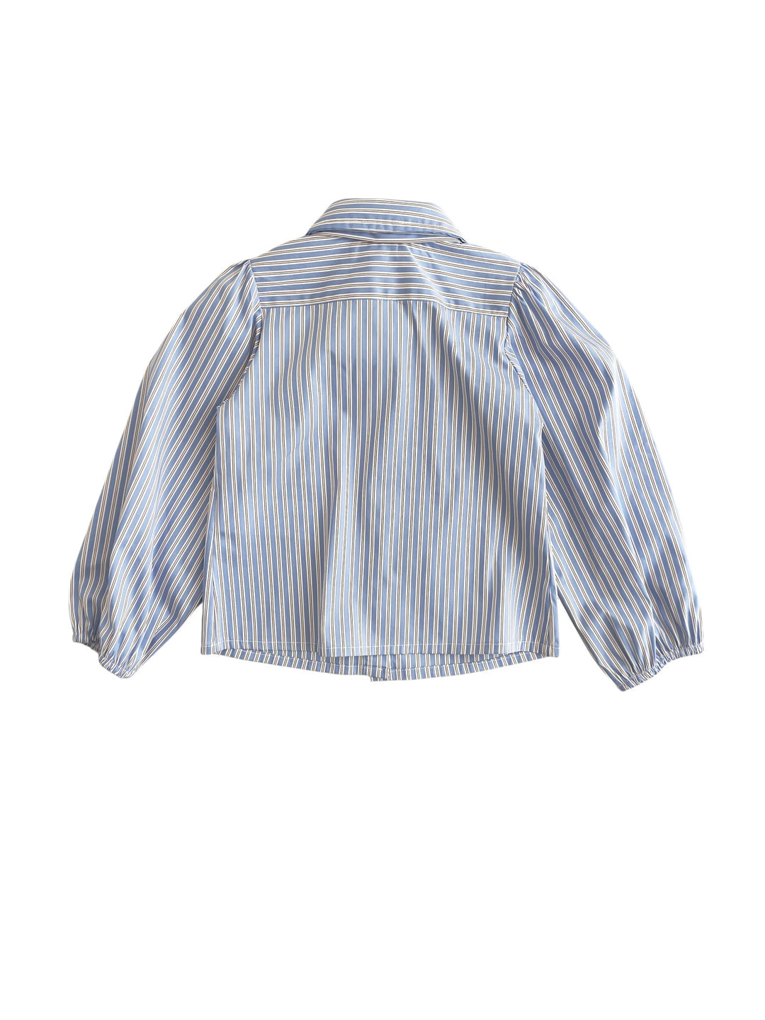 Camicia azzurra a righe bianche e beige con dettagli Miss Grant