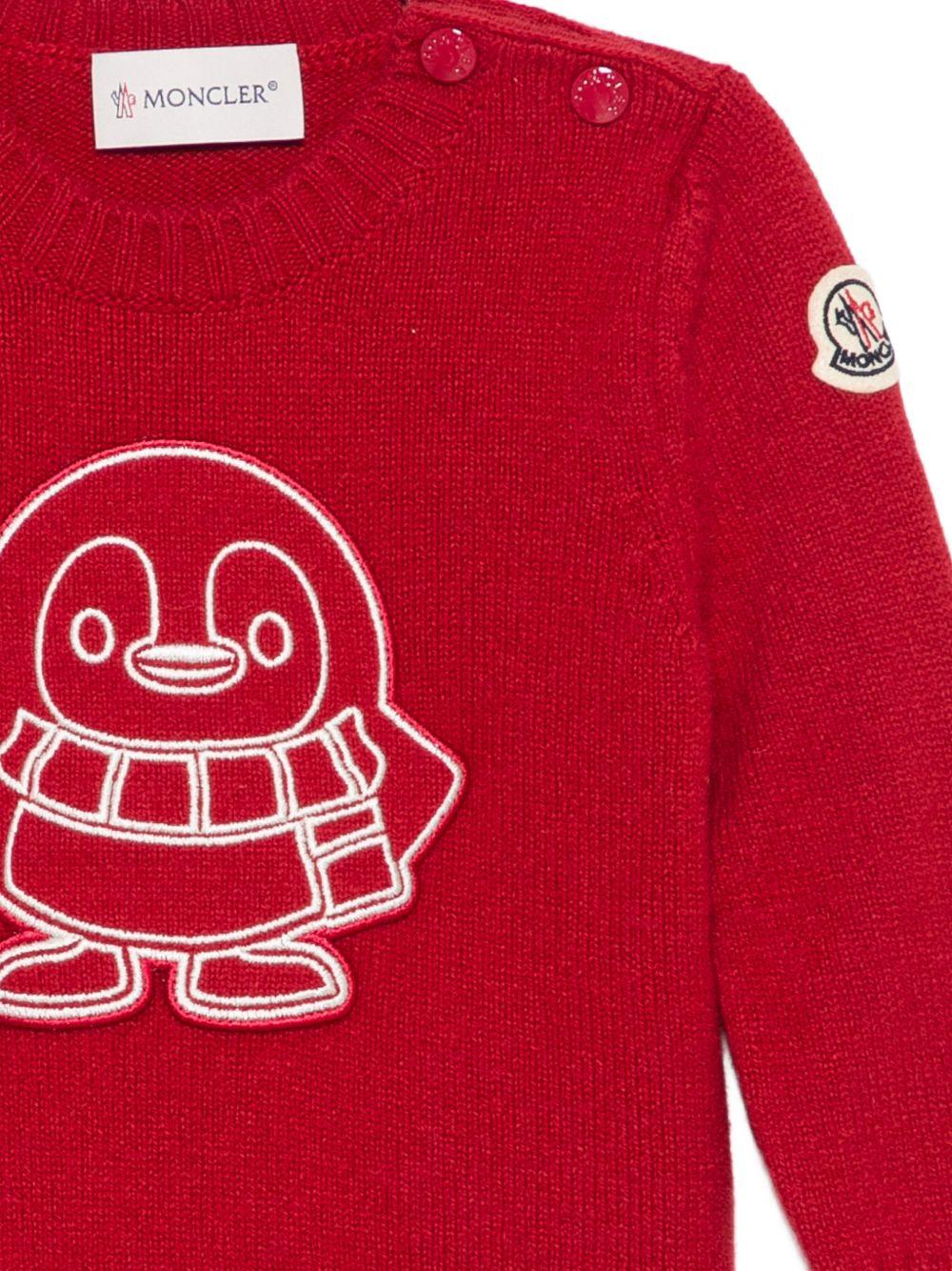 Maglione in cashmere rosso con logo Moncler