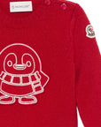 Maglione in cashmere rosso con logo Moncler
