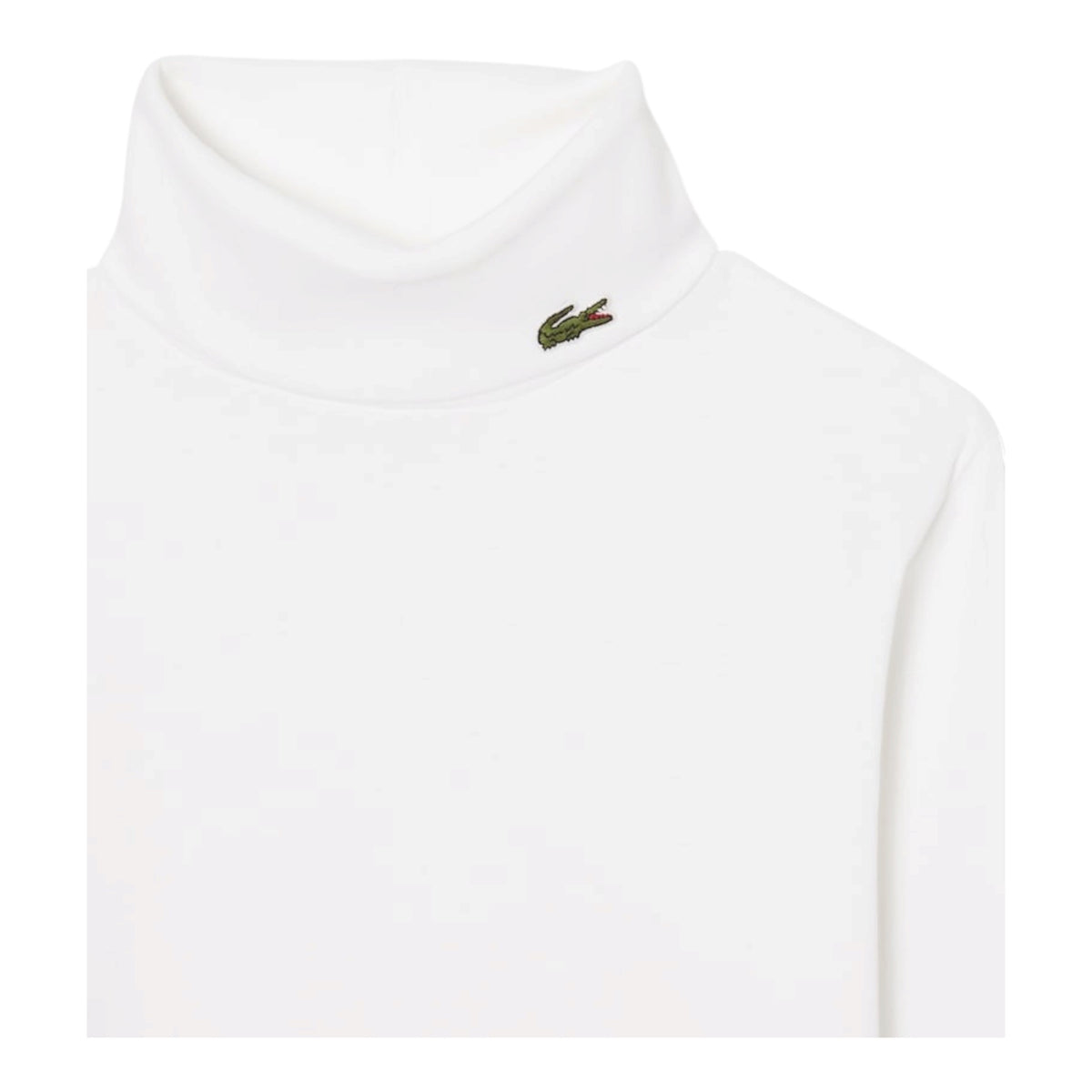 Lupetto bianco con patch logo Lacoste