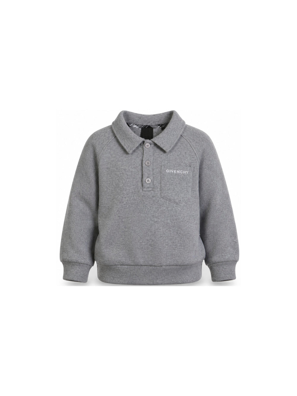 Polo in cotone grigia con logo Givenchy cucito a contrasto