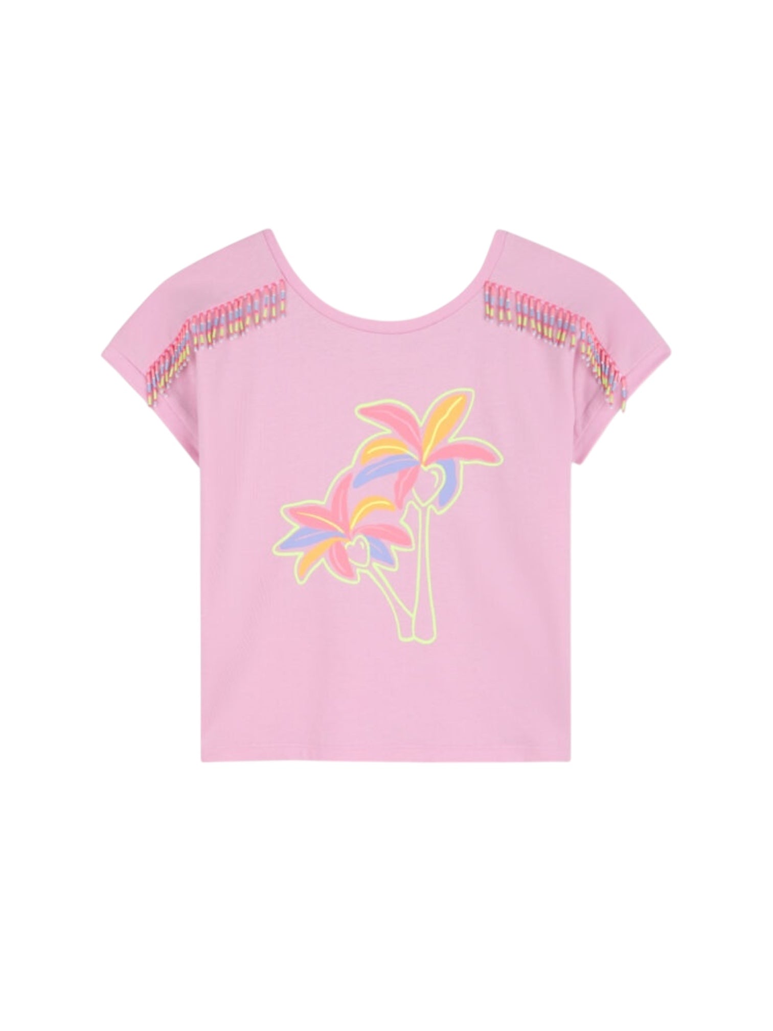 T-shirt lilla con dettagli perline cuciti Billieblush