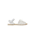 Sandali bianchi con dettagli strass e logo Monnalisa