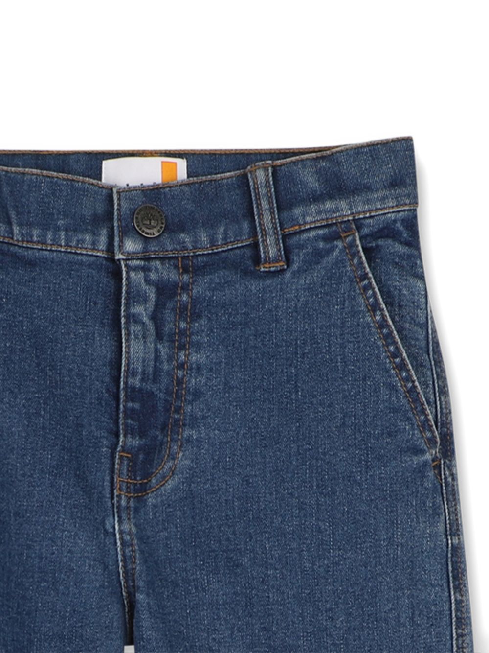 Jeans blu con patch logo Timberland sul retro
