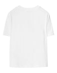 T-shirt bianca con patch logo Burberry frontale