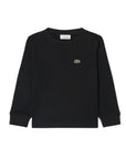 T-shirt manica lunga nera con patch logo Lacoste