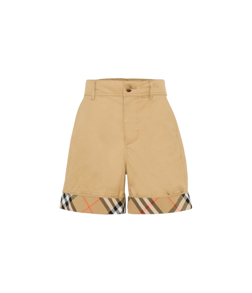 Bermuda beige con dettagli check Burberry