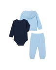 Completo tre pezzi azzurro con dettagli logo Lacoste