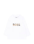 Completo tre pezzi marrone con dettagli logo Boss